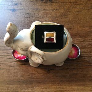 Square Silver & Amber Ring